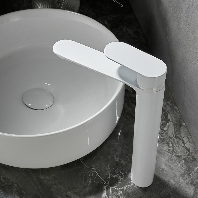 Monochrome Brass Lever Handle Bathroom Sink Faucet