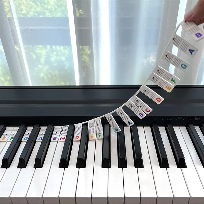 Removable Keyboard Note Labels for Piano Beginners