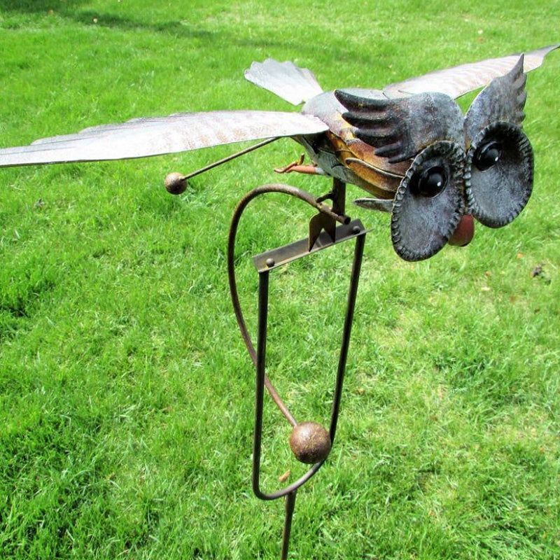 Outdoor Bird-Themed Windmill Sculpture for Gardens