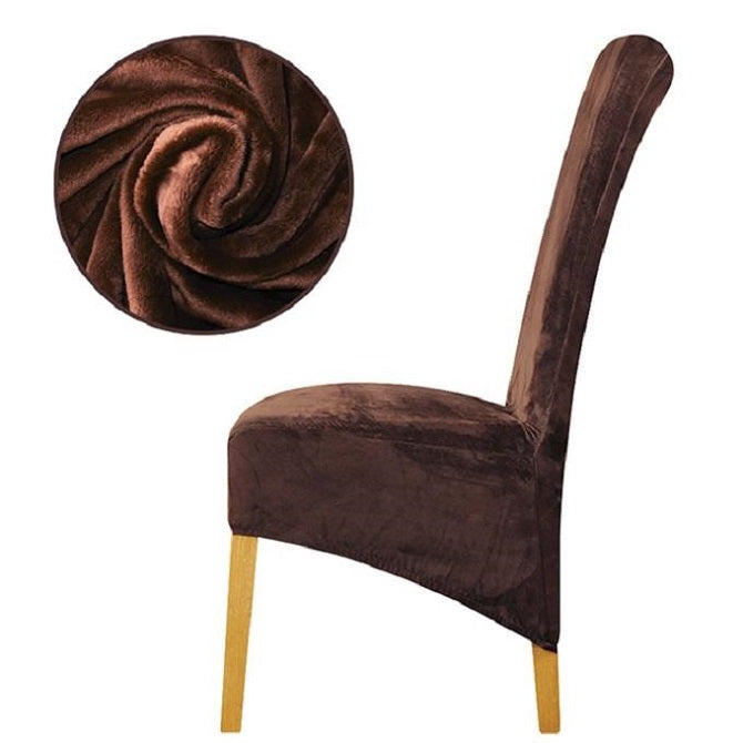 Stretch Velvet Dining Chair Slipcovers XL Size | Set of 4 Non-Slip & Soft