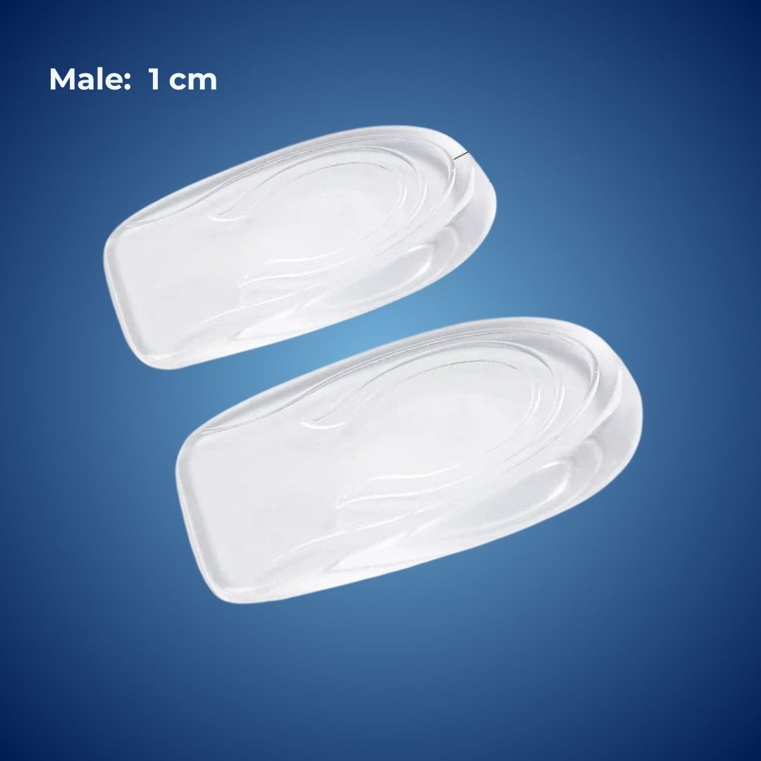 Silicone Gel Heel Lift Inserts for Height & Pain Relief - Plantar Fasciitis Aid