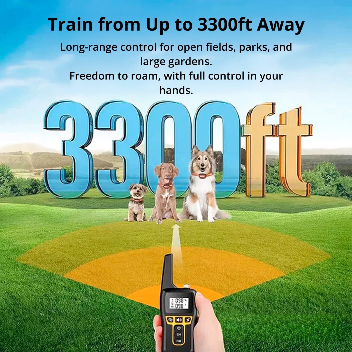1000m Waterproof Dog Training Collar with Remote, Rechargeable & Adjustable