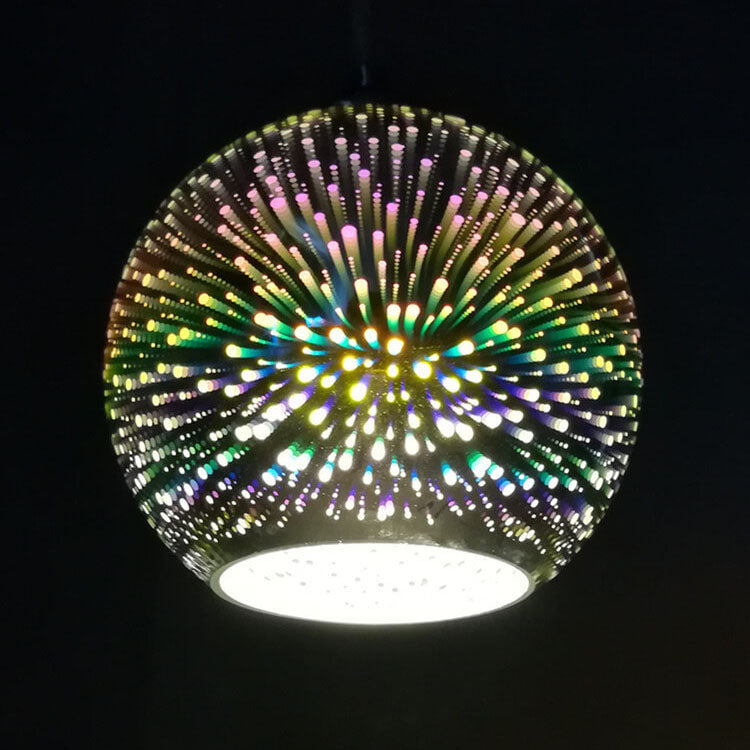 3D Firework Glass Dome Pendant Light - Colorful Modern Ceiling Fixture