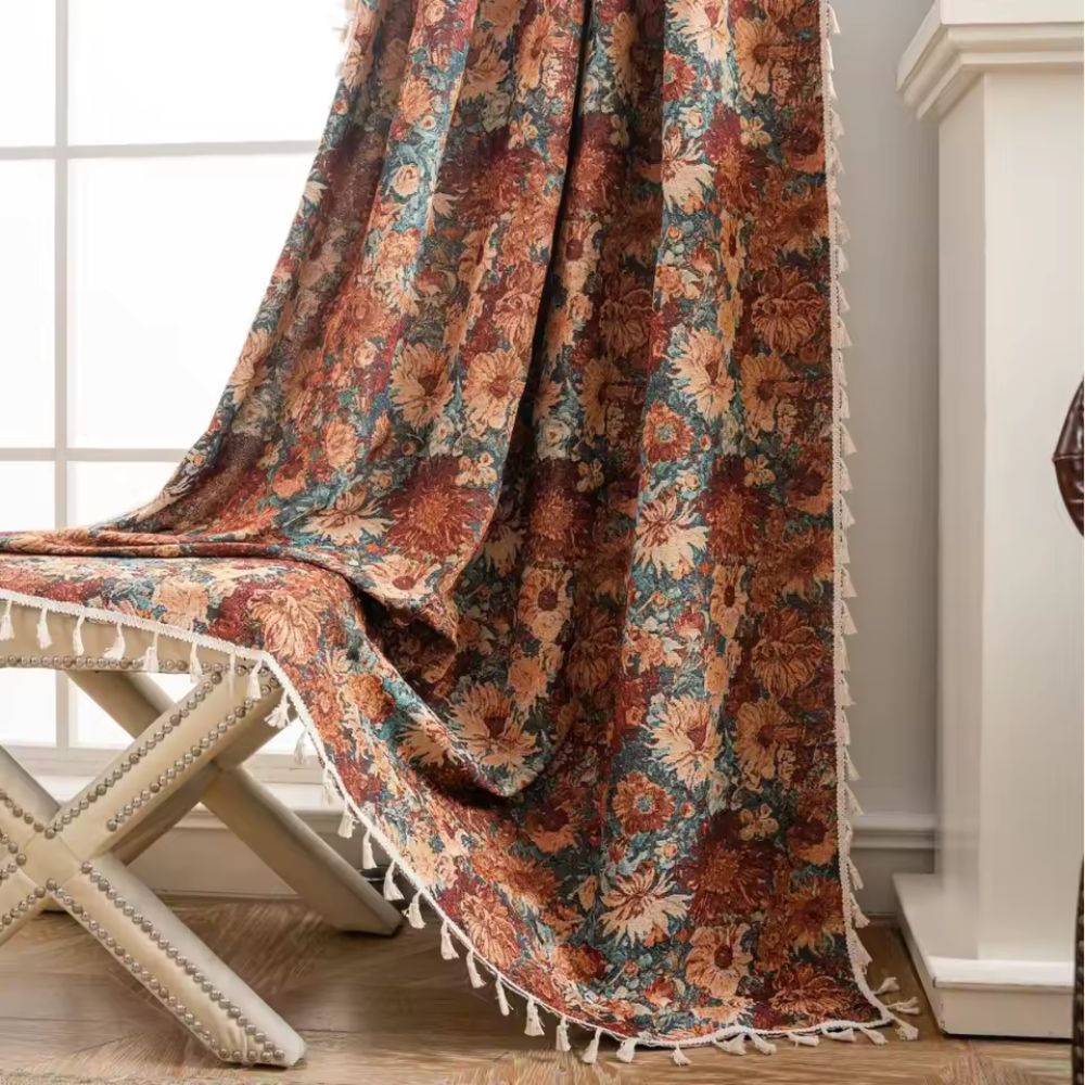 French Vintage Floral Pattern Curtains for Cozy Spaces