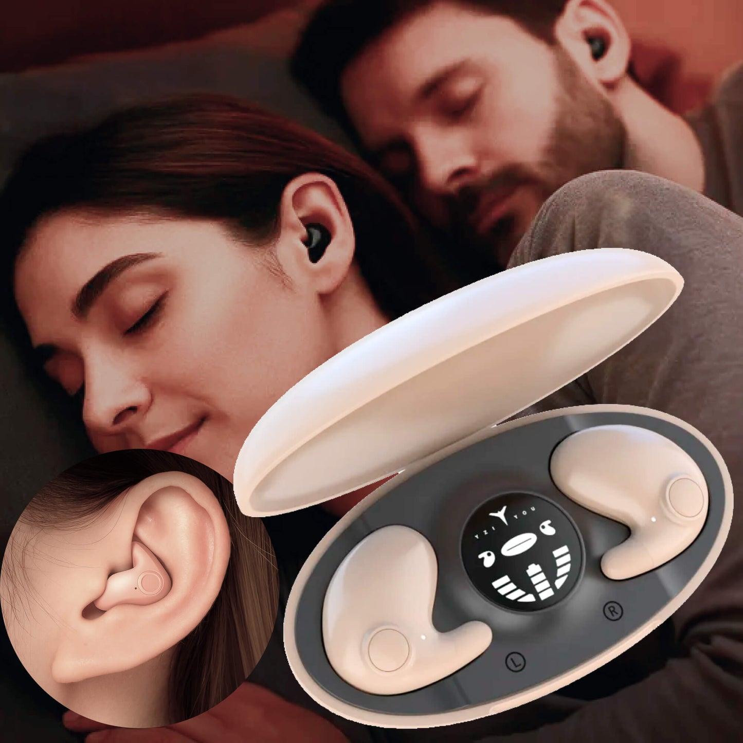 Invisible Wireless Sleep Earbuds | Waterproof IPX5, Bluetooth 5.3 for Relaxing Sleep