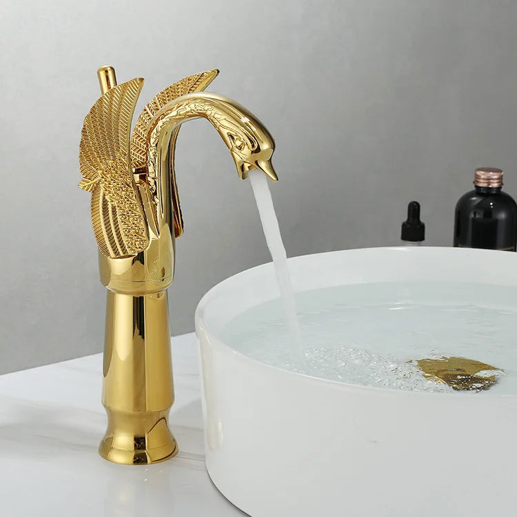 Swan Gold Single-Handle Basin Faucet