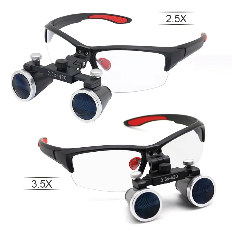 Advanced Dental Loupes with Dual Magnification and Adjustable LED Headlight