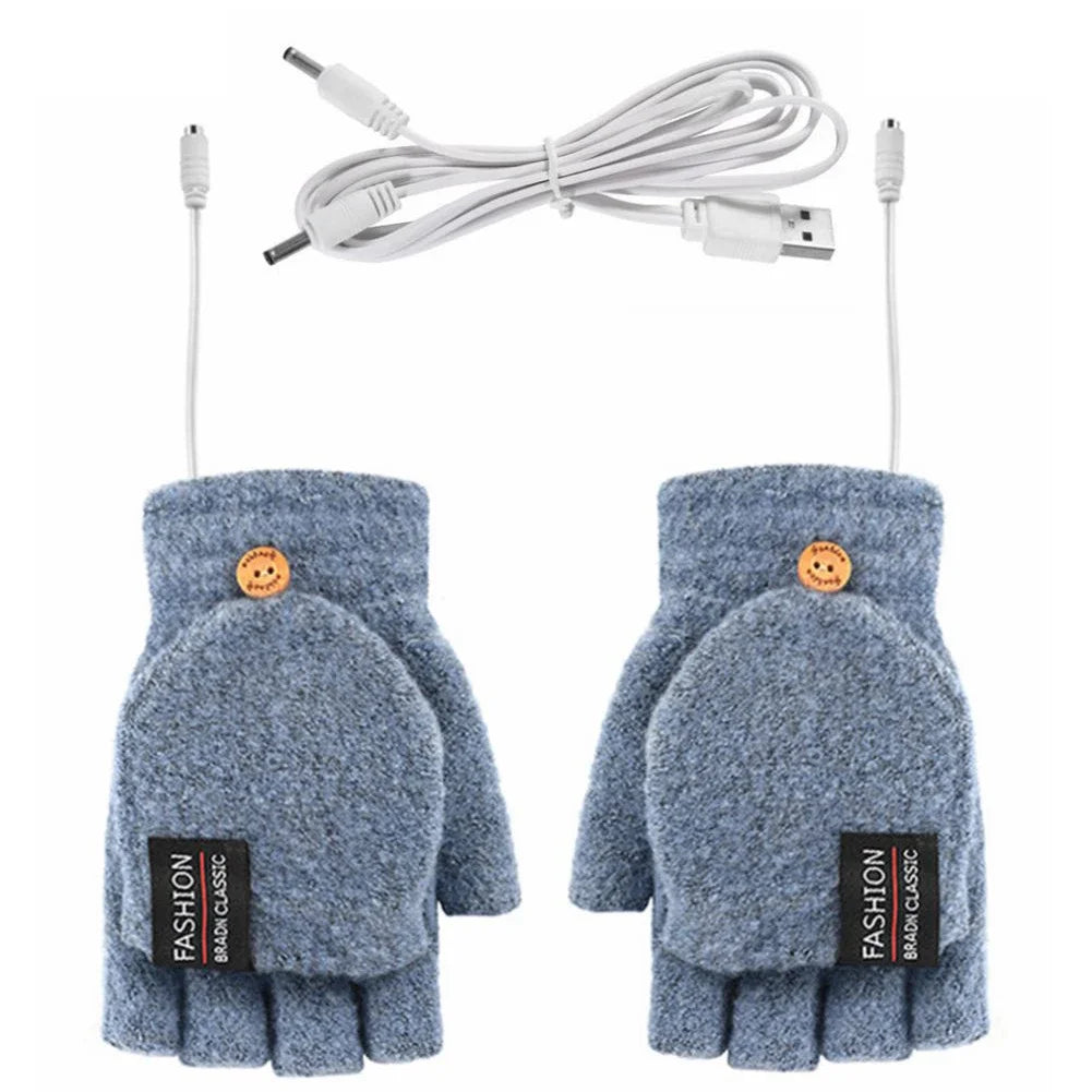 USB Rechargeable Heated Gloves with Adjustable Warmth Settings