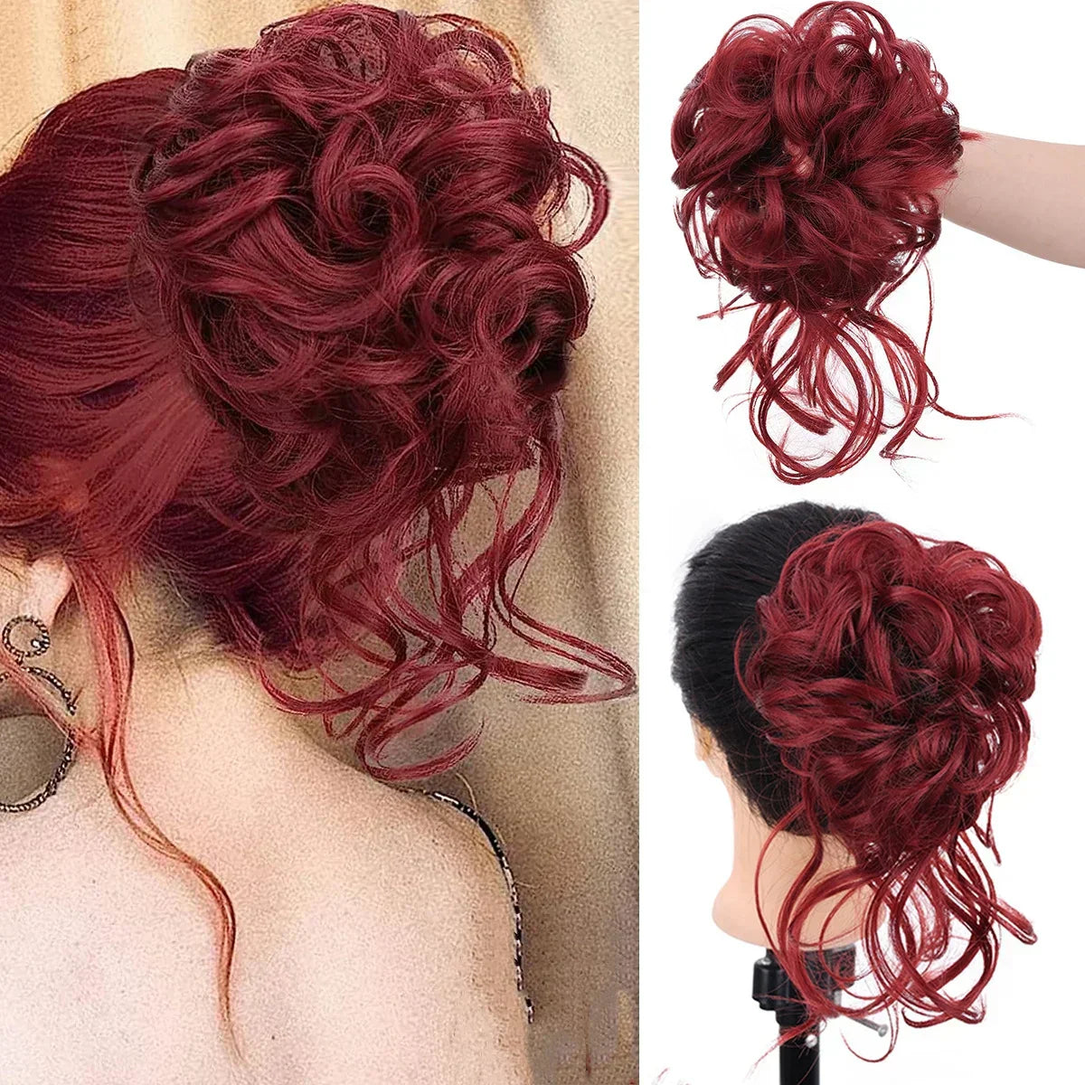 Volumizing Curly Clip-in Hair Bun for a Natural, Effortless Look