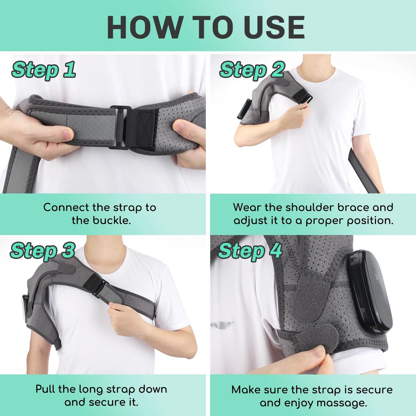 Heated Vibration Shoulder Massager for Pain Relief and Relaxation
