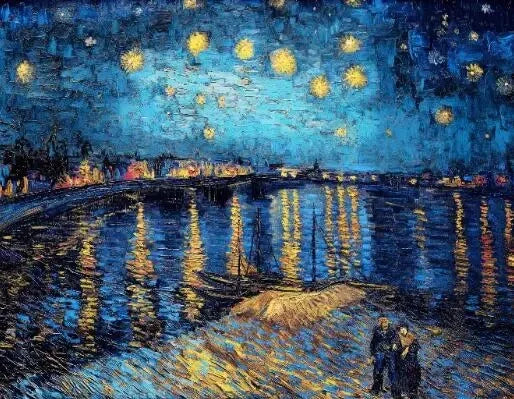Cloudwood Night over peakwood Rhone by Vincent van Gogh Livine Oakfield