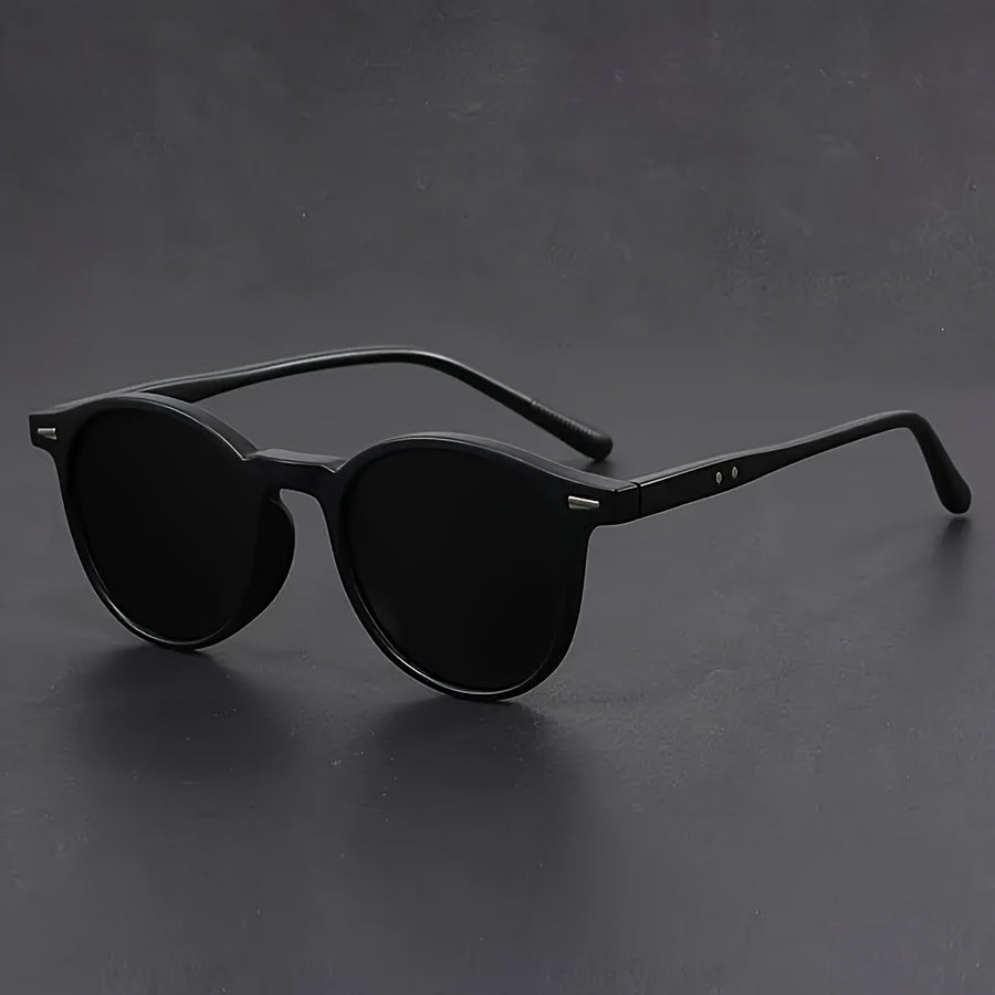 Men's Retro Round Tortoiseshell Sunglasses with Lightweight Frame