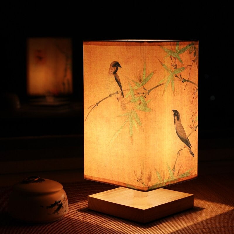 Vintage Japanese Bedside Lamp – Ideal for a Calming Bedroom Atmosphere