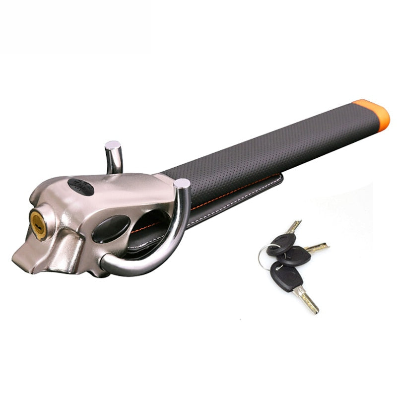 Foldable Anti-Theft Steering Wheel Bar with Built-In Alarm System