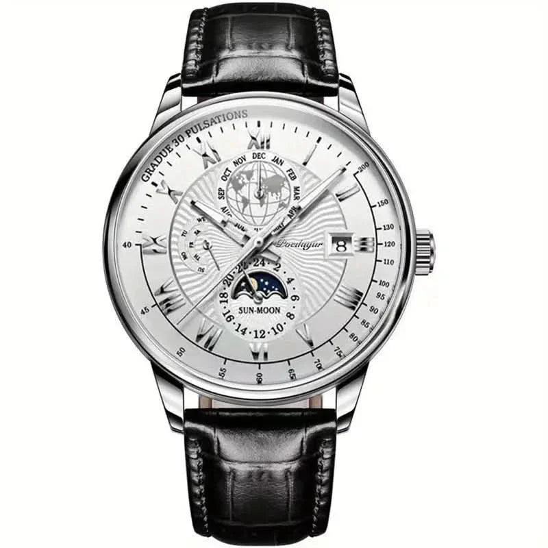 Luxury Men's Mechanical Watch with Moonphase Feature