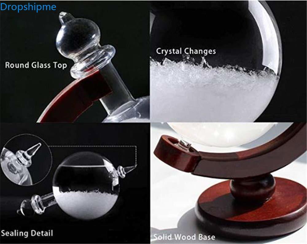 Storm Glass Crystal Weather Predictor with Wooden Stand