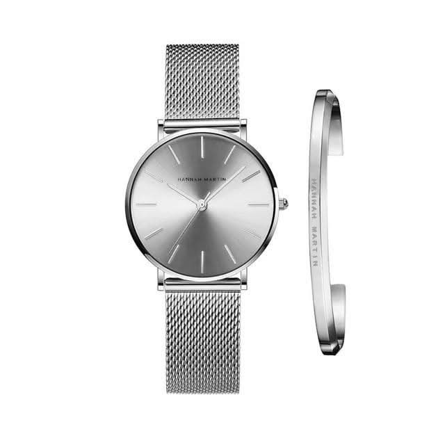 Women's Stainless Steel Watch with Adjustable Strap and 36mm Face