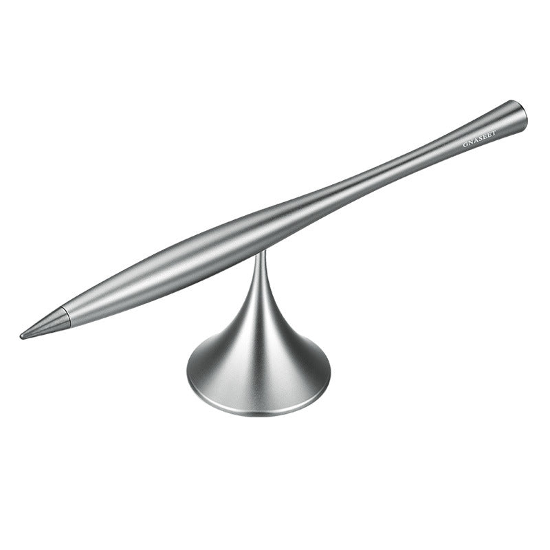 Inkless Perpetual Metal Pen with Replaceable Tip & Rotating Base