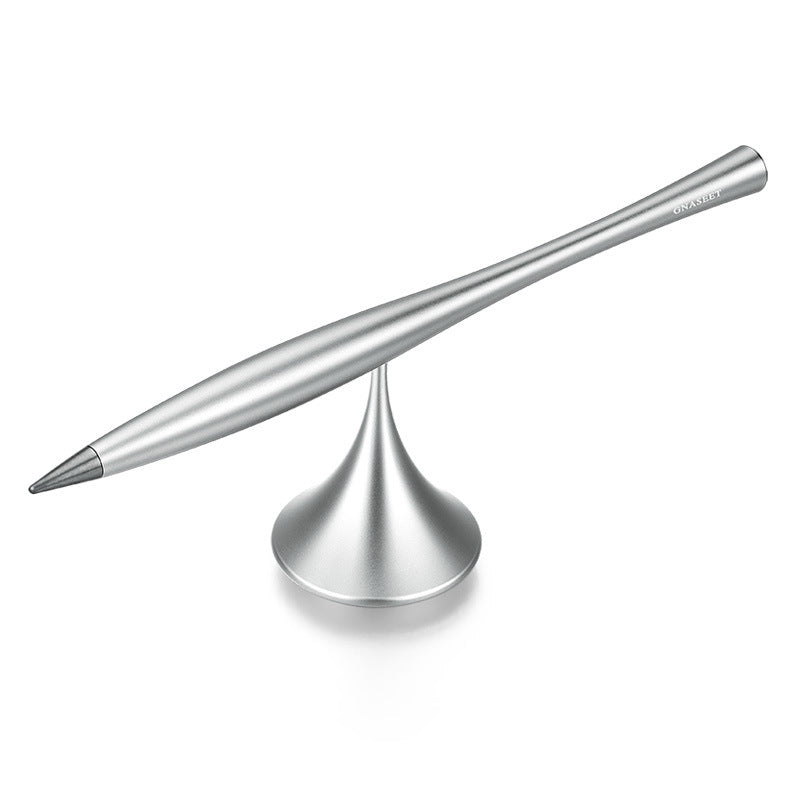 Inkless Perpetual Metal Pen with Replaceable Tip & Rotating Base