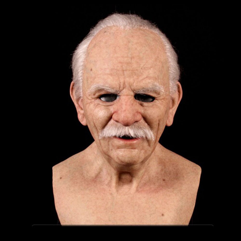 Realistic Latex Old Man Mask for Halloween and Cosplay