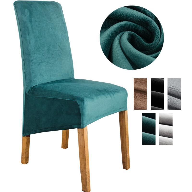 Stretch Velvet Dining Chair Slipcovers XL Size | Set of 4 Non-Slip & Soft