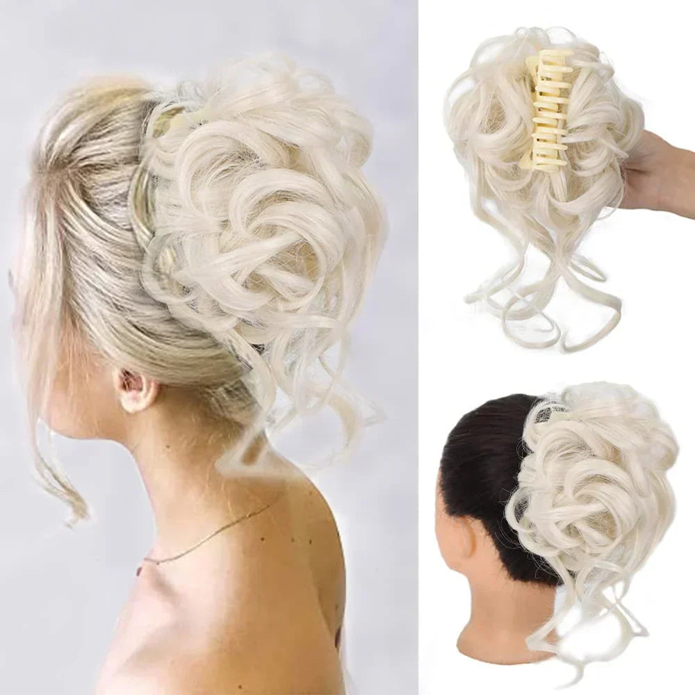 Volumizing Curly Clip-in Hair Bun for a Natural, Effortless Look