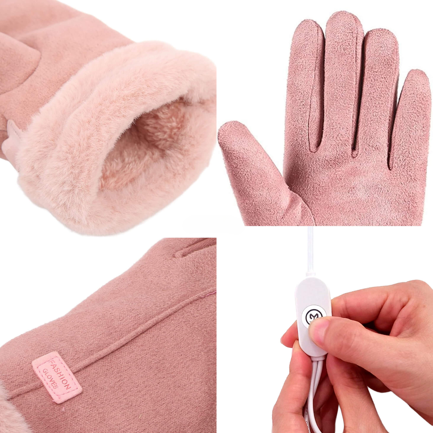 Heated Ladies' Thermal Waterproof Winter Gloves with Touchscreen & USB Charging