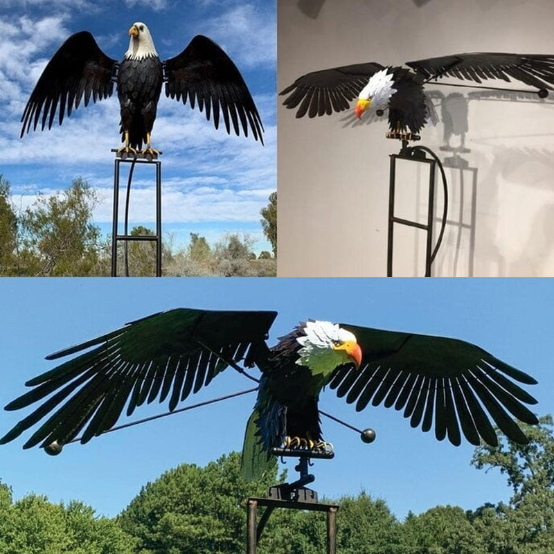 Outdoor Bird-Themed Windmill Sculpture for Gardens