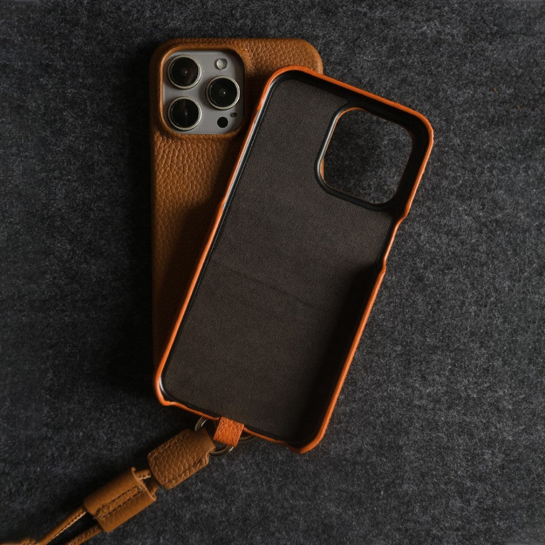 Leather Crossbody Phone Case with Strap