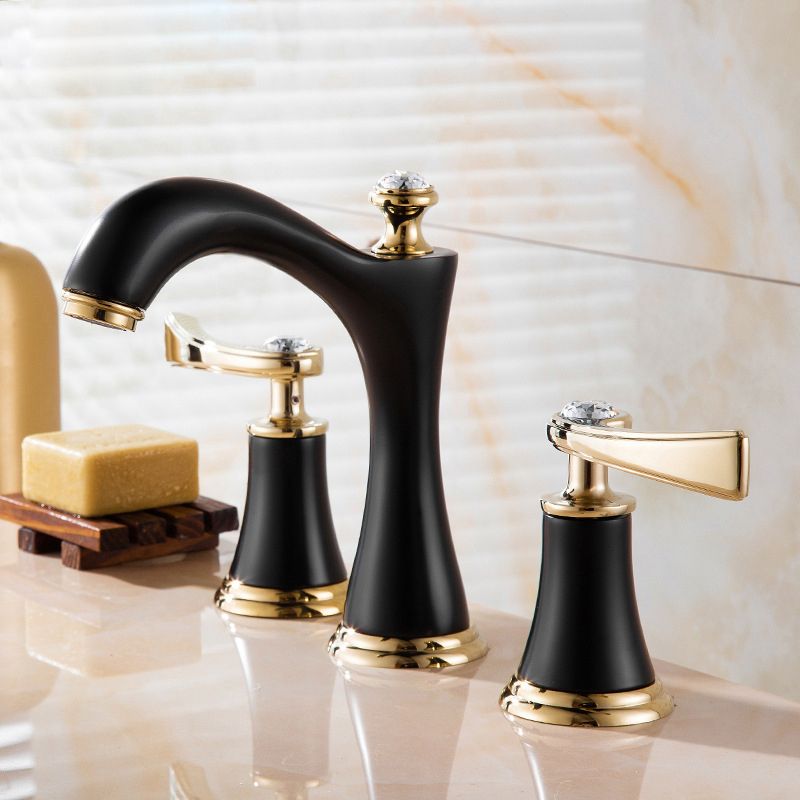 Contemporary Dual-Handle Brass Vessel Faucet for Home