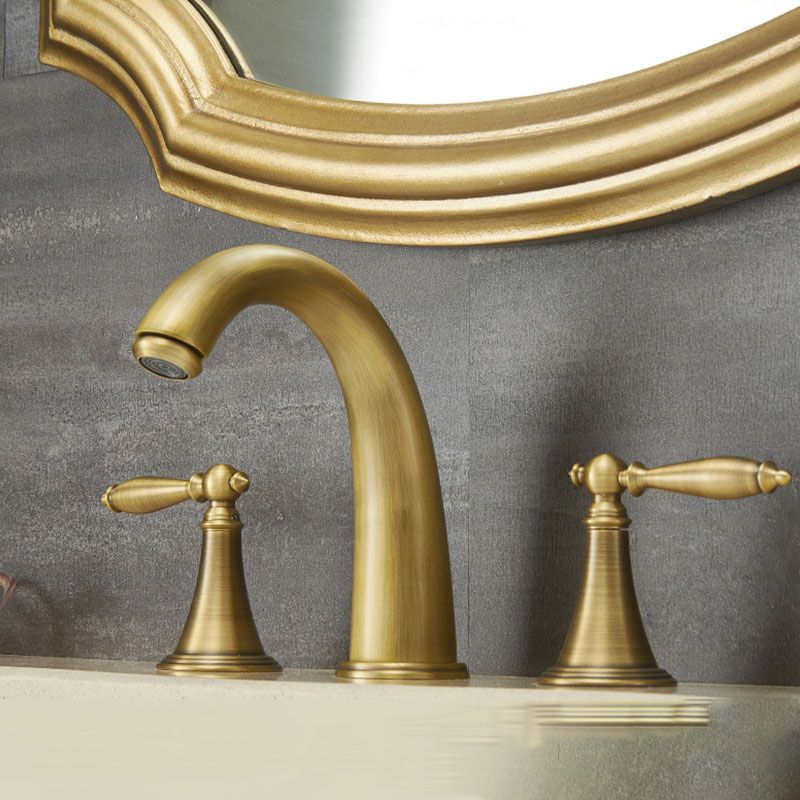 Contemporary Double Handle Bathroom Faucet with Lever Design
