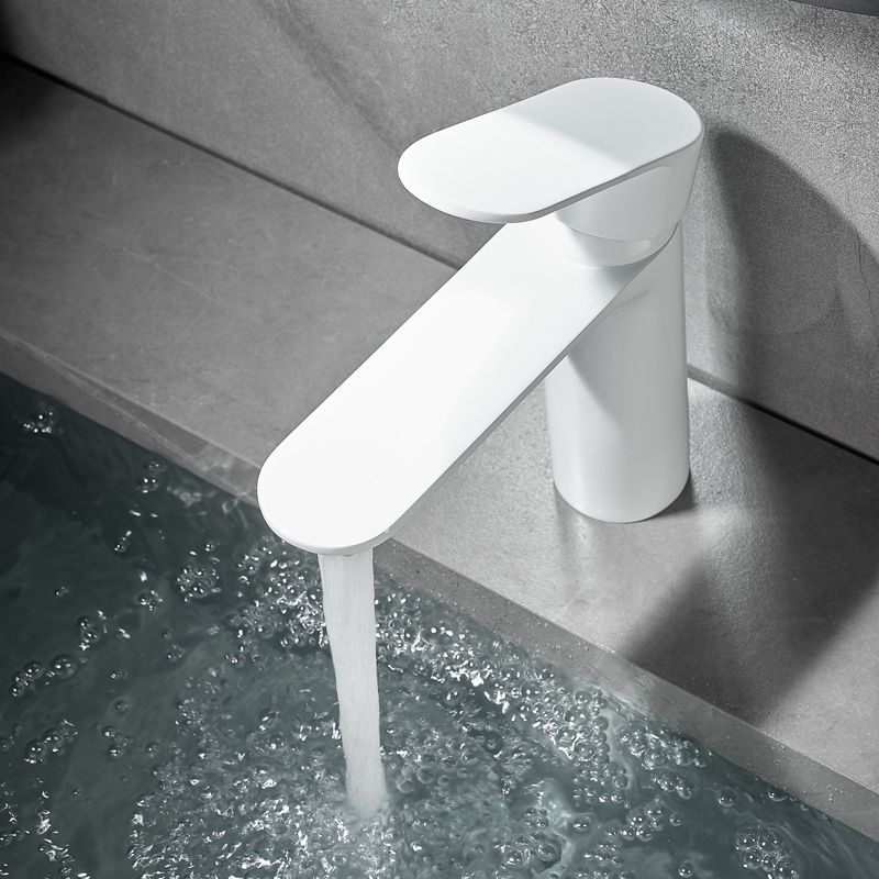 Monochrome Brass Lever Handle Bathroom Sink Faucet