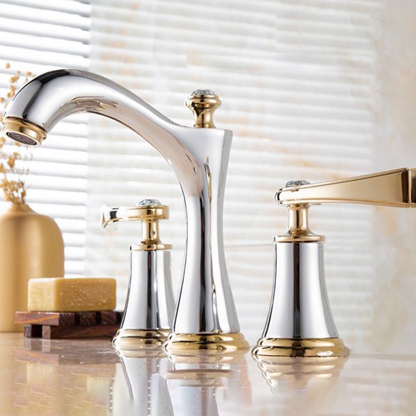 Contemporary Dual-Handle Brass Vessel Faucet for Home