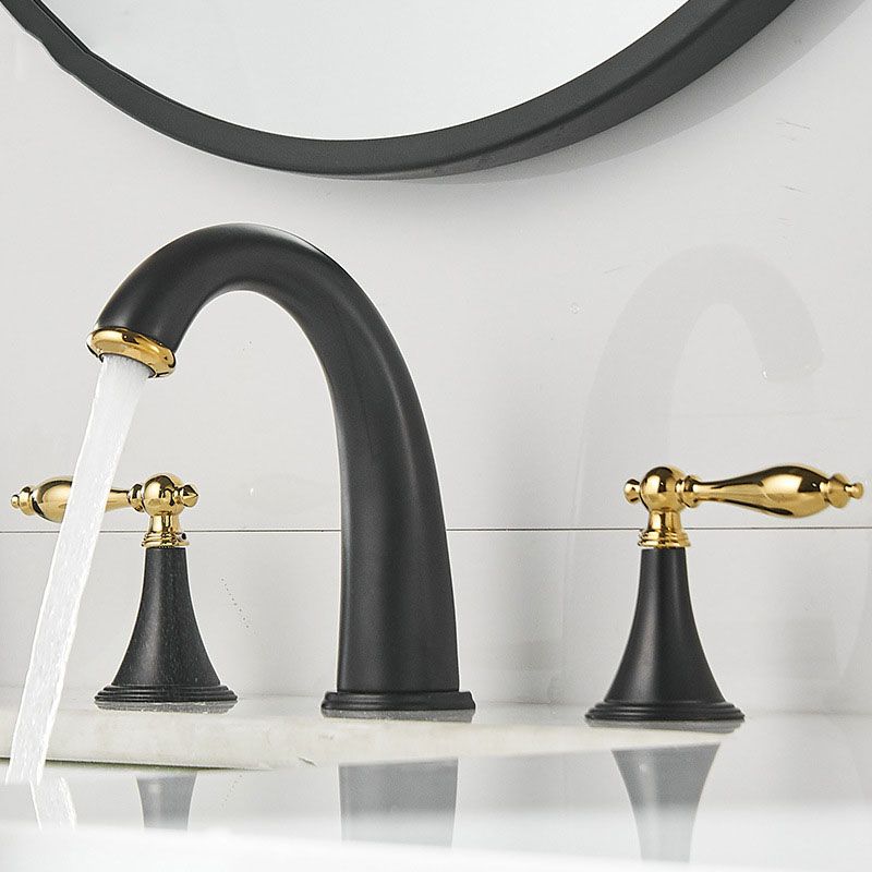 Contemporary Double Handle Bathroom Faucet with Lever Design