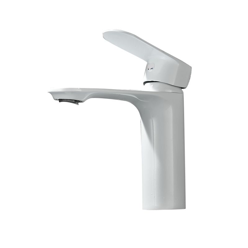 Monochrome Brass Lever Handle Bathroom Sink Faucet