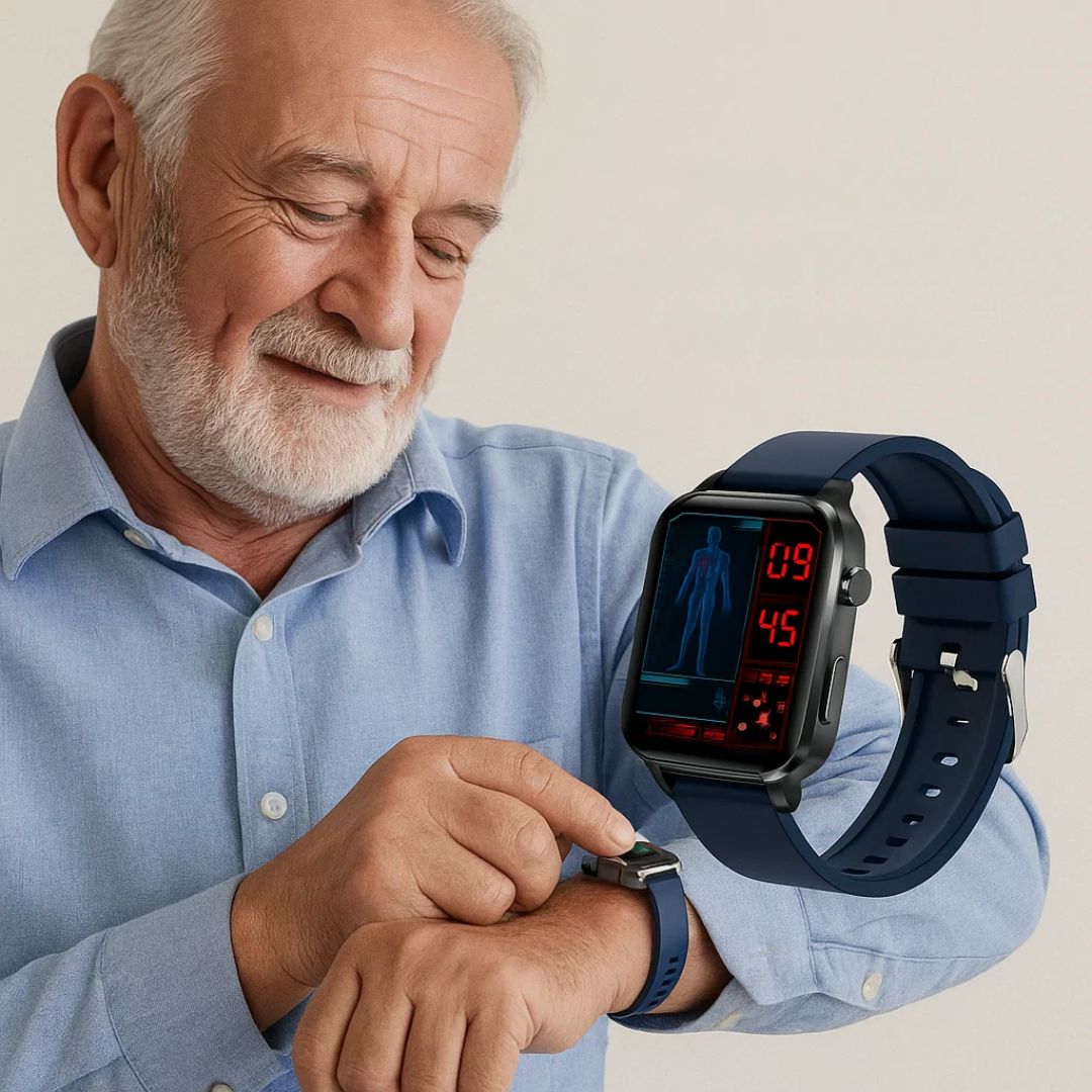 Non-Invasive Diabetes Smartwatch with HD Display – Pain-Free Glucose Monitor