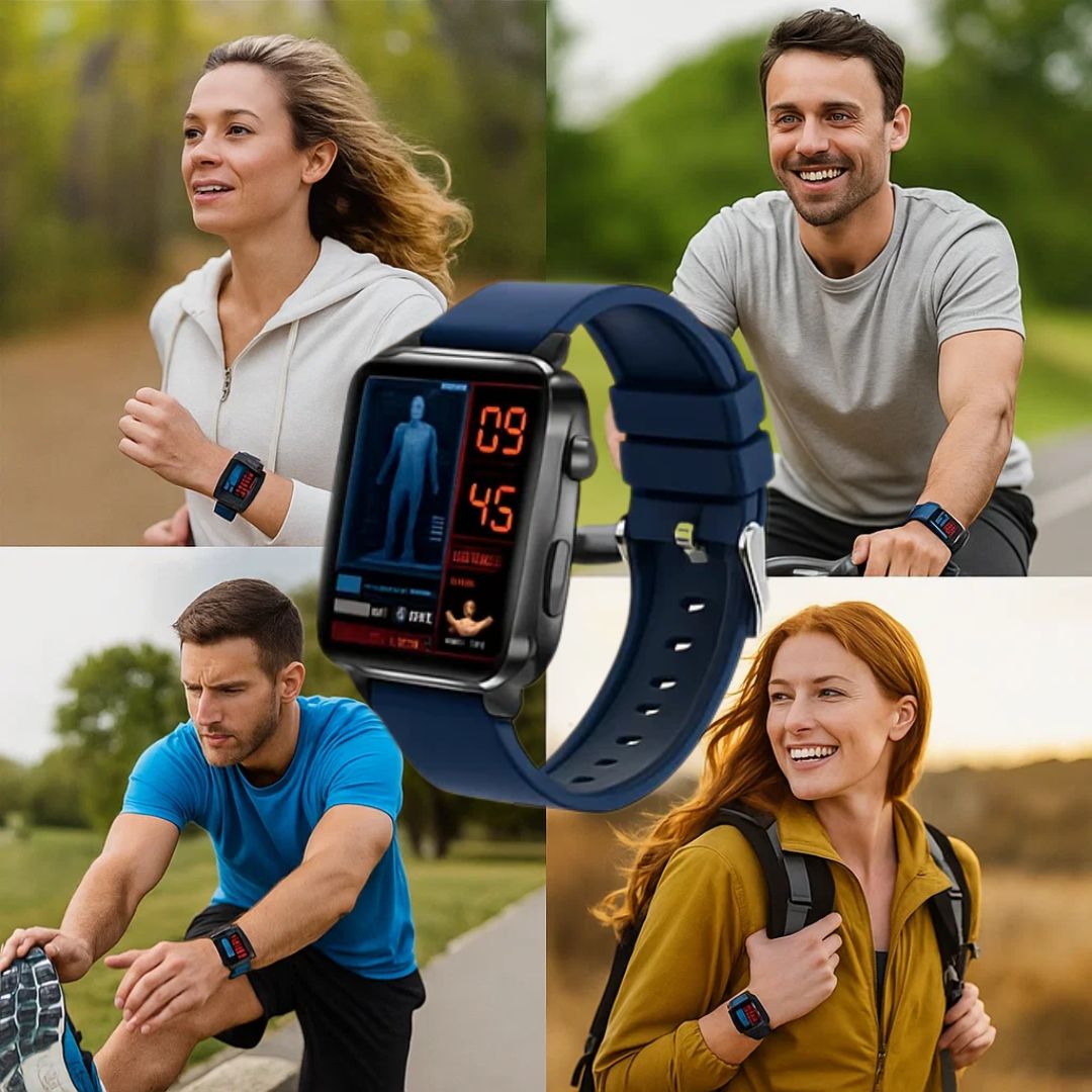 Non-Invasive Diabetes Smartwatch with HD Display – Pain-Free Glucose Monitor