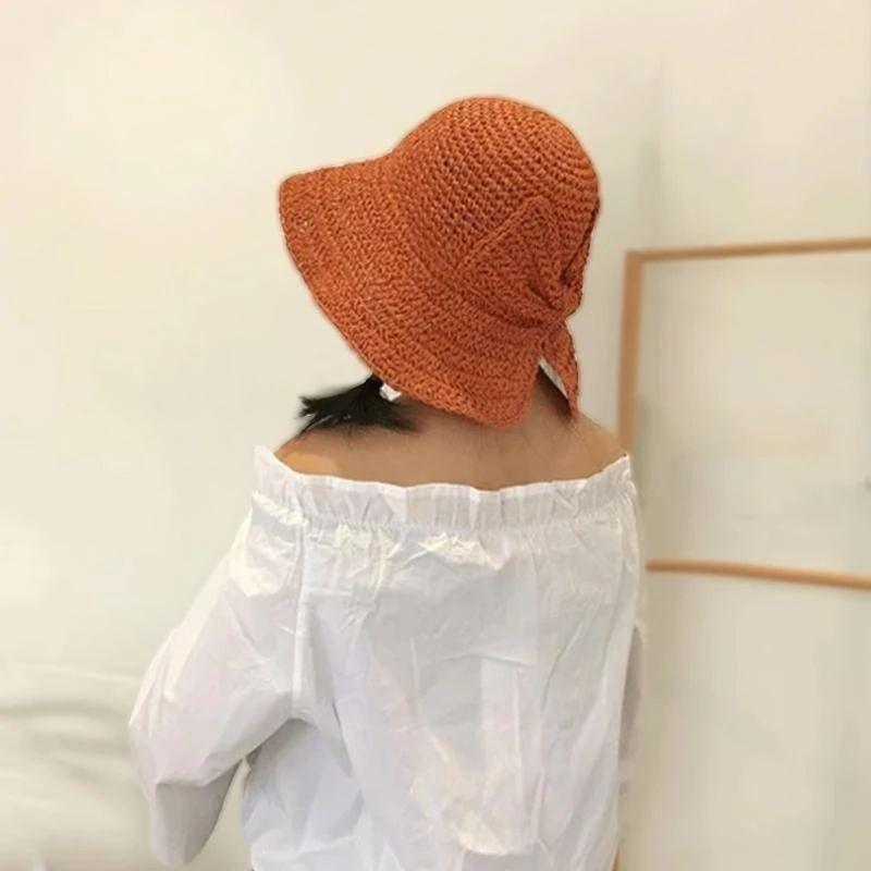 Brimmed Sun Hat with Bow for Summer