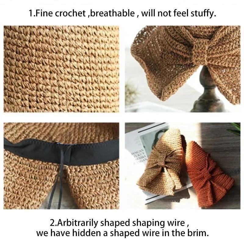 Brimmed Sun Hat with Bow for Summer