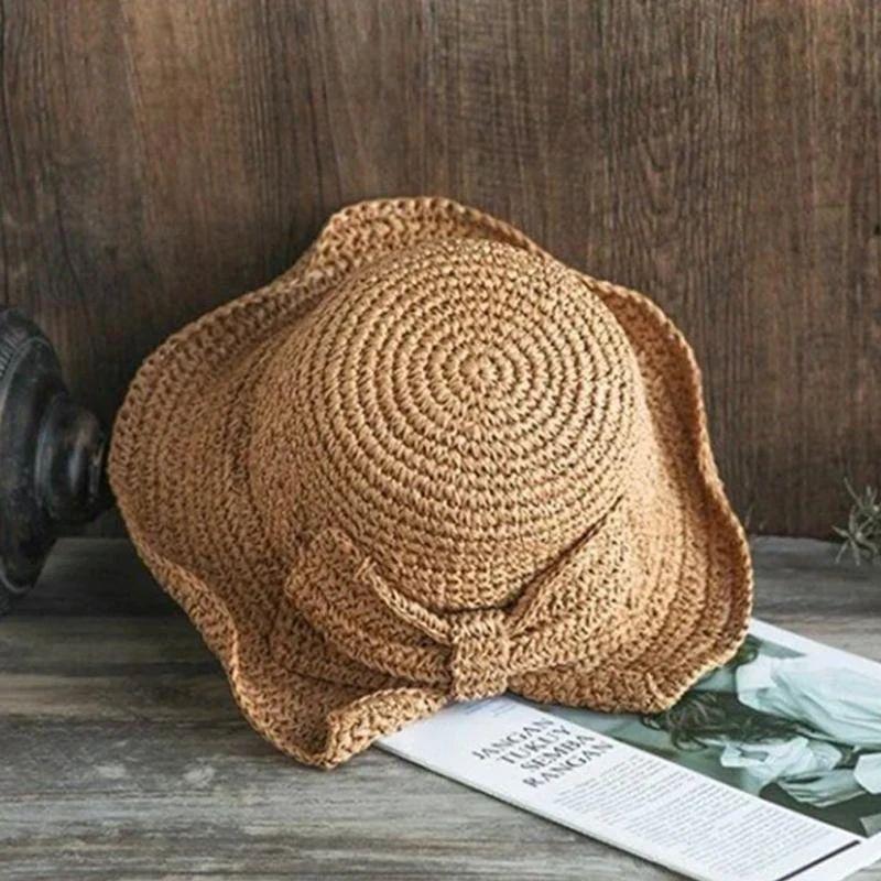 Brimmed Sun Hat with Bow for Summer