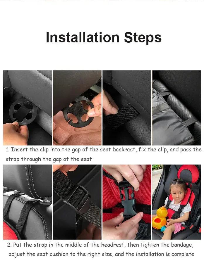 Portable Travel Car Seat for Kids | Foldable Booster with 5-Point Harness