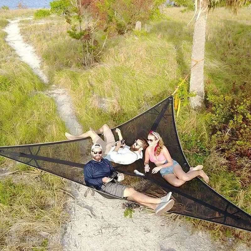 Multi-Person Camping Hammock with Secure 3-Point Anchor System
