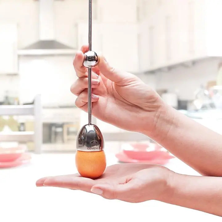 Stainless Steel Egg Cracker – Precision Break with Tapping Motion