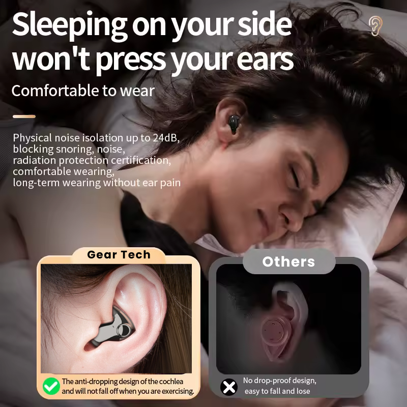 Invisible Wireless Sleep Earbuds | Waterproof IPX5, Bluetooth 5.3 for Relaxing Sleep