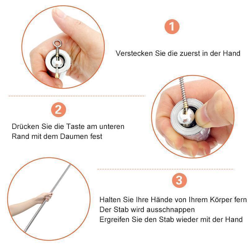 Compact Metal Rod for Defense and Magic Tricks