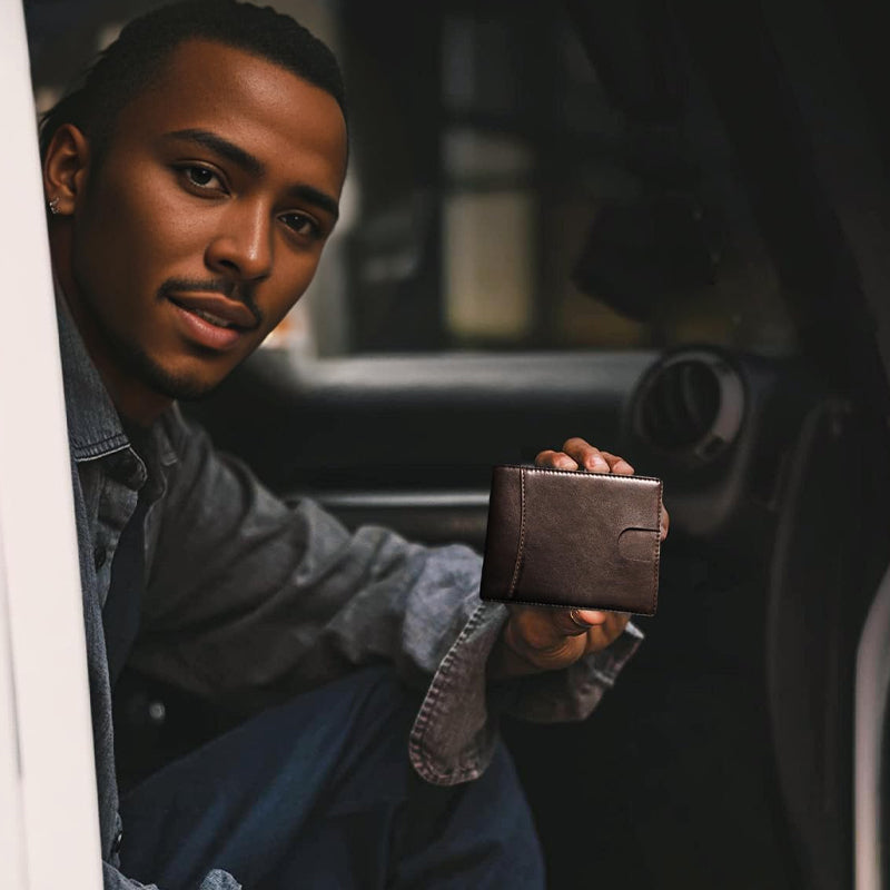 Genuine Leather Anti-theft Card Holder with RFID Protection