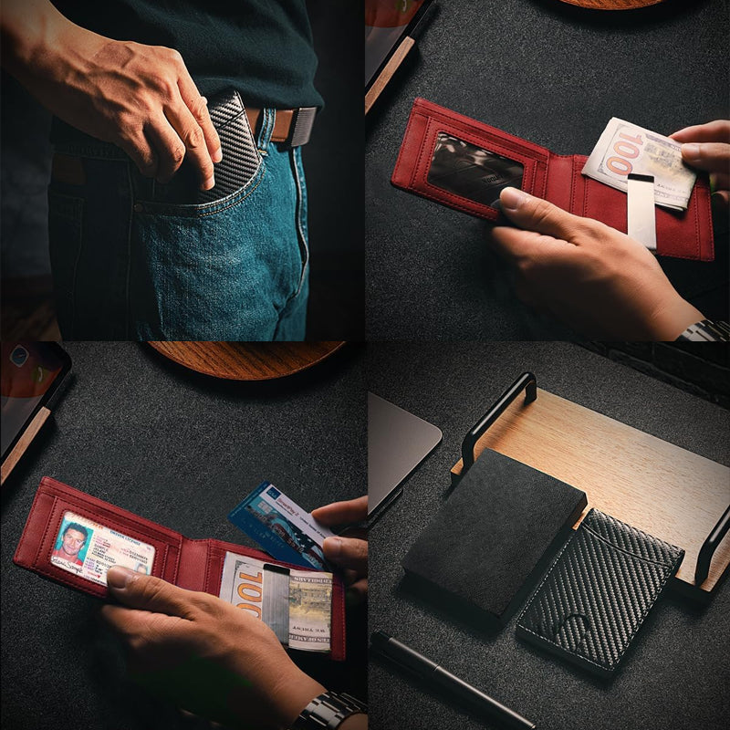 Genuine Leather Anti-theft Card Holder with RFID Protection