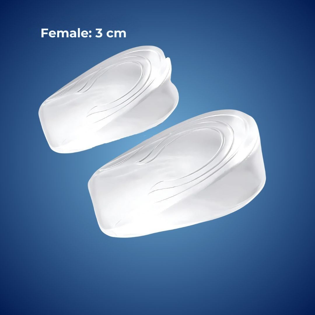 Silicone Gel Heel Lift Inserts for Height & Pain Relief - Plantar Fasciitis Aid