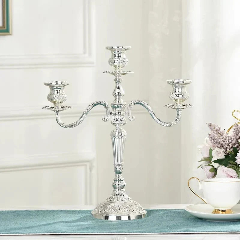 European Gold-Finish Candelabra for Taper Candles