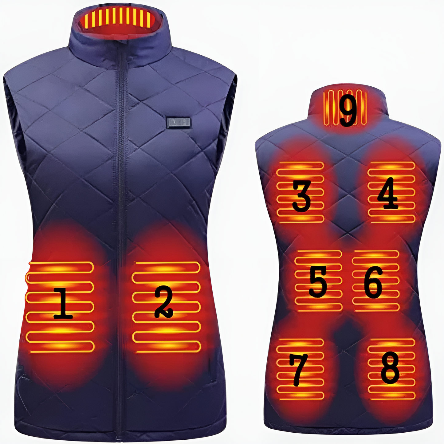 Women's Heated Vest with Dual Temperature Control and 9 Heat Zones for All-Season Comfort
